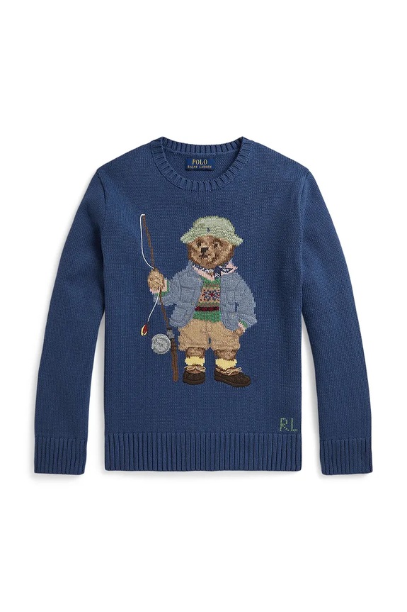 Polo Ralph Lauren πουλόβερ παιδικό βαμβακερό μπλε 323B18571001