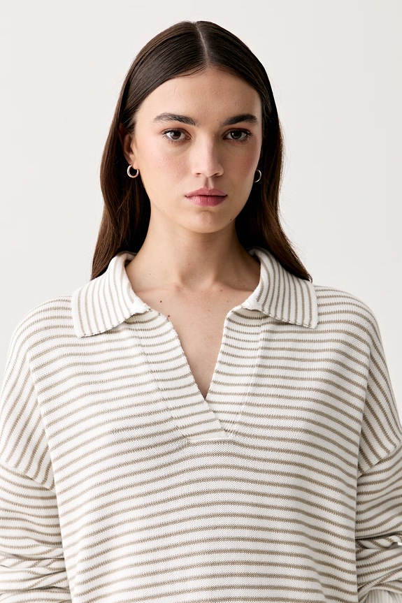Barbour sweter damski bawełniany Aylesby beżowy LKN1778