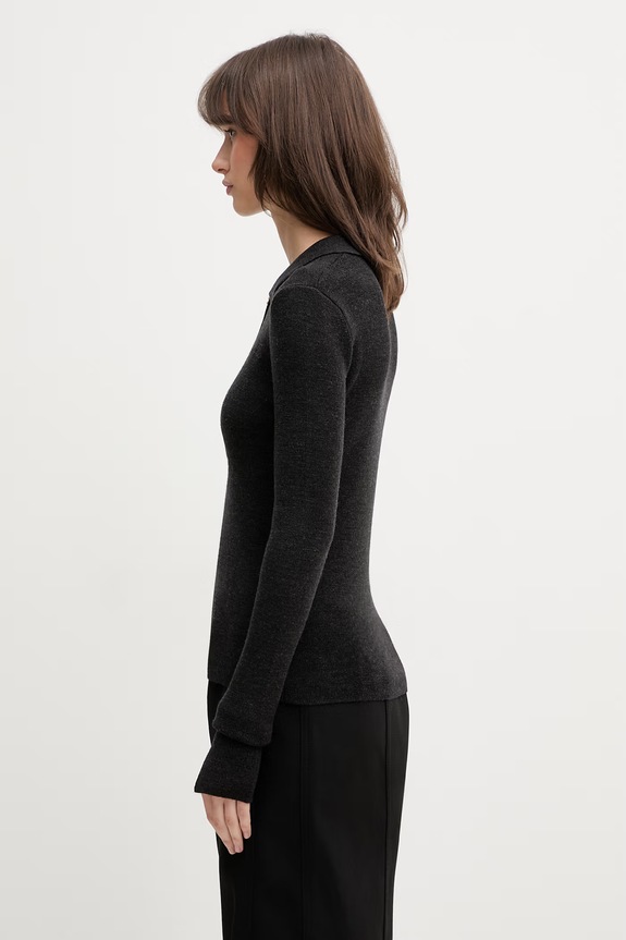 GANNI sweter wełniany damski A1070125 czarny AW26