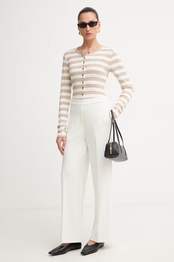 rag & bone kardigan damski z wiskozą RE2J26PT3KW beżowy AW26