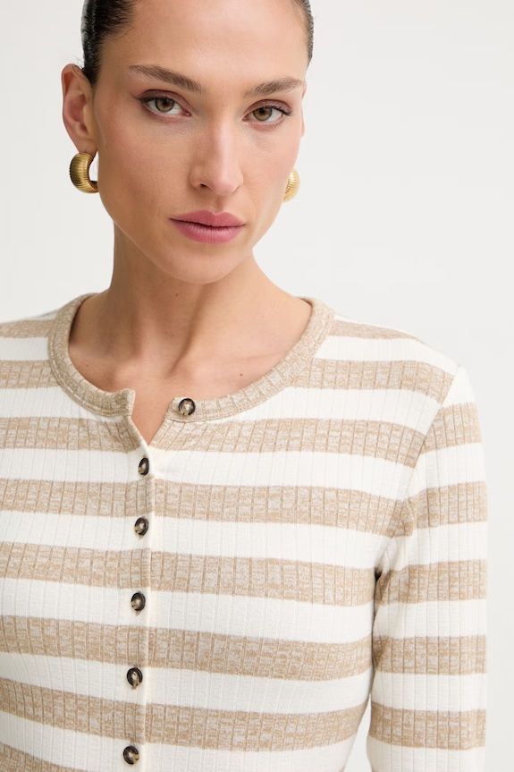 rag & bone kardigan damski z wiskozą beżowy RE2J26PT3KW