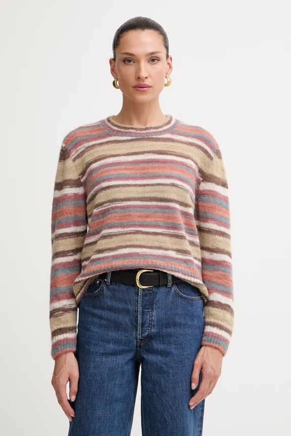 A.P.C. sweter damski z wełną pull gabby brązowy WPABG.F23515
