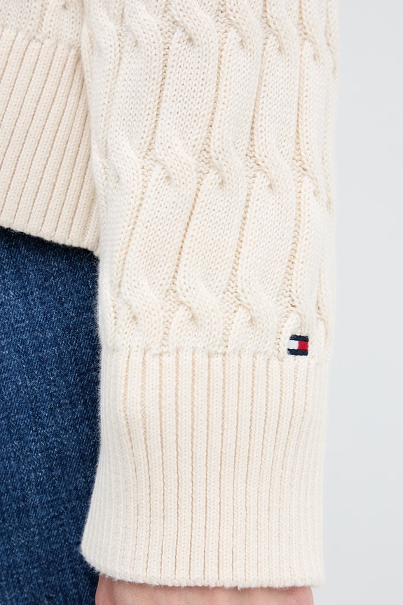 Tommy Hilfiger kardigan damski bawełniany WW0WW50078 beżowy
