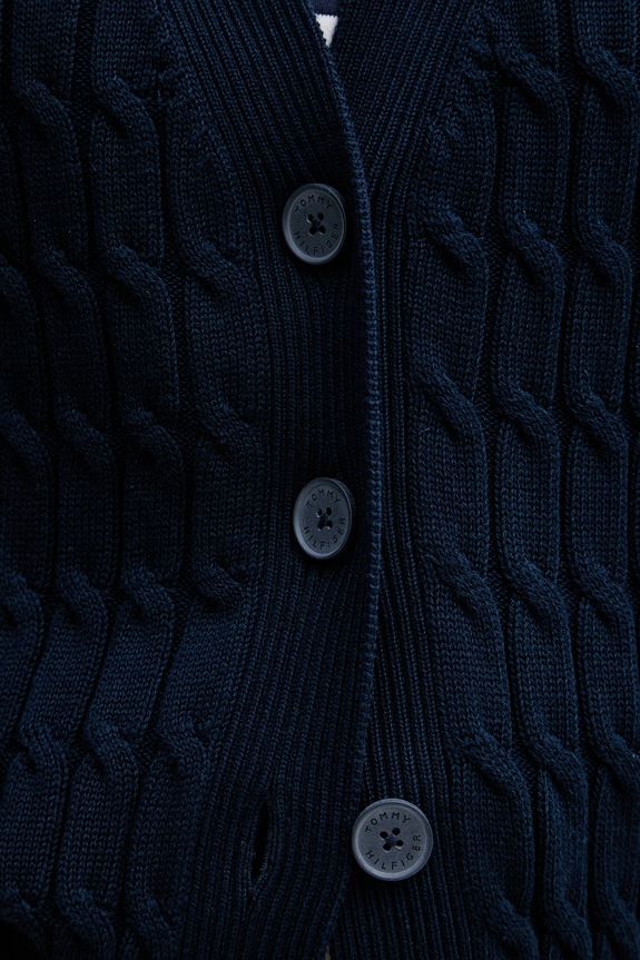 Tommy Hilfiger kardigan damski bawełniany WW0WW50078 granatowy