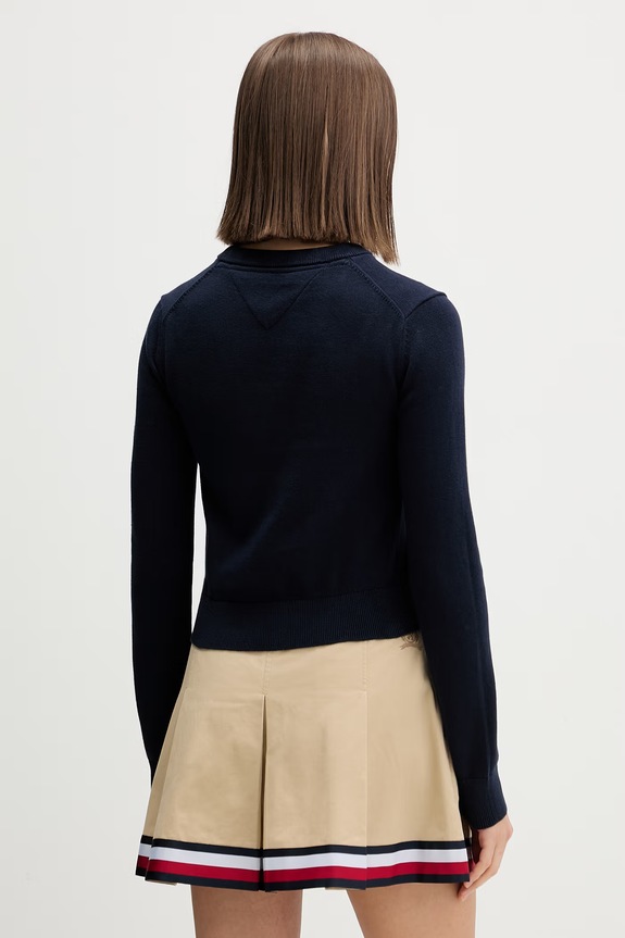 Îmbrăcăminte Tommy Jeans pulover pentru femei din bumbac DW0DW22930 bleumarin