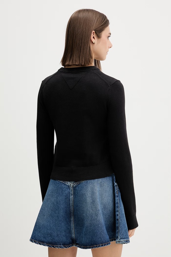 Îmbrăcăminte Tommy Jeans pulover pentru femei din bumbac DW0DW22930 negru
