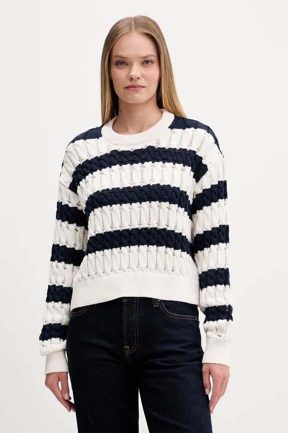 Tommy Jeans sweter damski bawełniany granatowy DW0DW22926