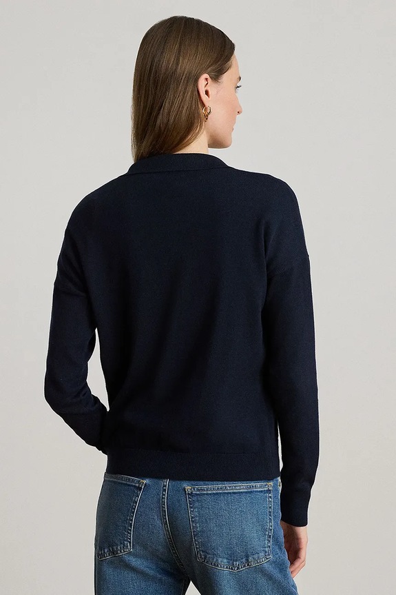 Lauren Ralph Lauren sweter damski z bawełną 200P14056 granatowy AW26