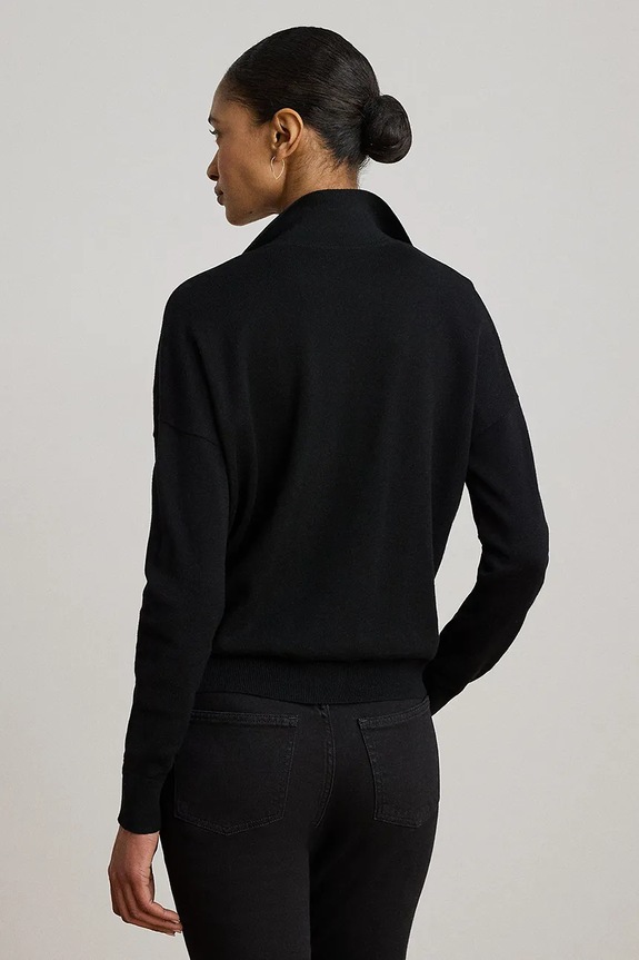 Lauren Ralph Lauren sweter damski z bawełną 200P14056 czarny AW26