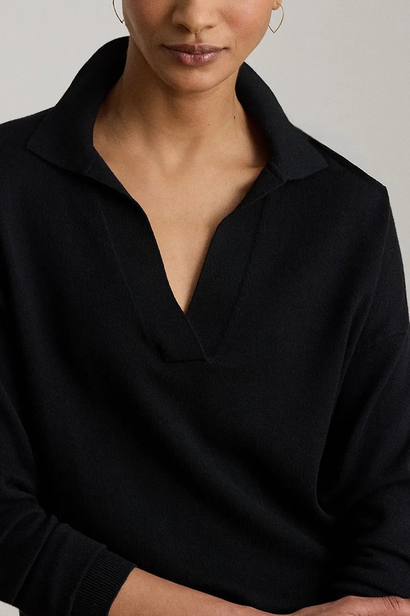 Lauren Ralph Lauren sweter damski z bawełną czarny 200P14056