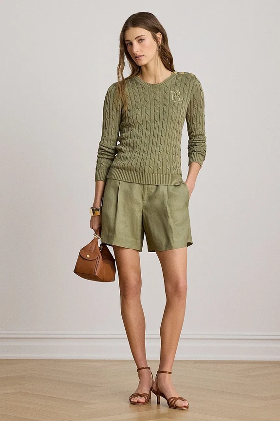 Odzież Lauren Ralph Lauren sweter damski z bawełną 200P14039 zielony