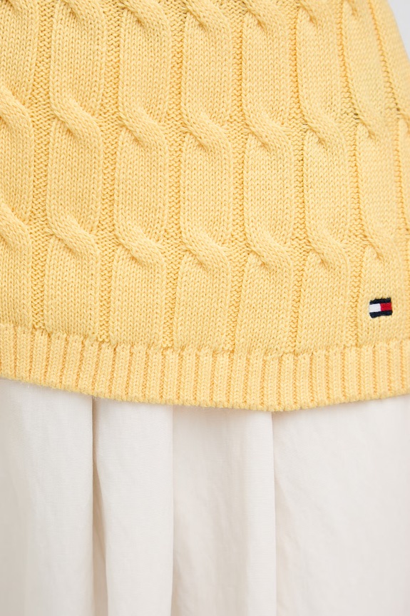Tommy Hilfiger pulover bez rukava za žene od pamuka WW0WW50075 zlatna