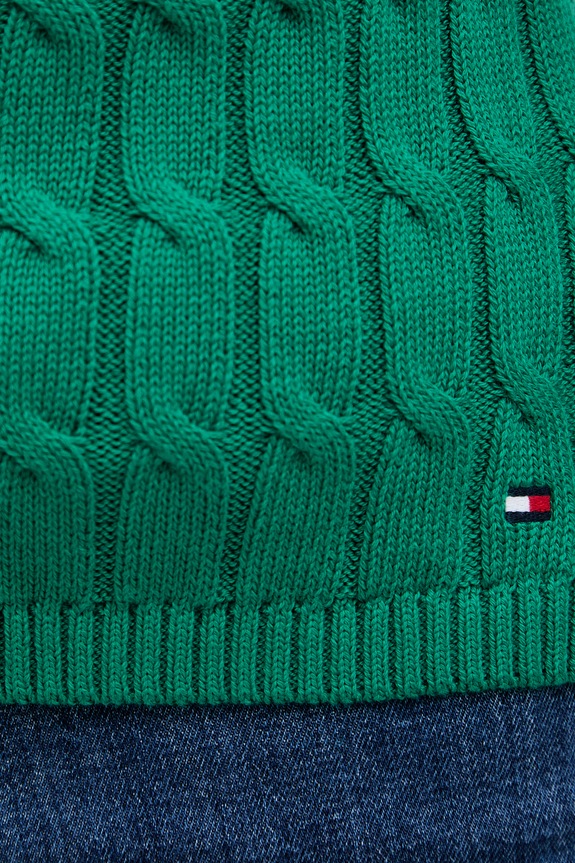 Tommy Hilfiger pulover bez rukava za žene od pamuka WW0WW50075 zelena