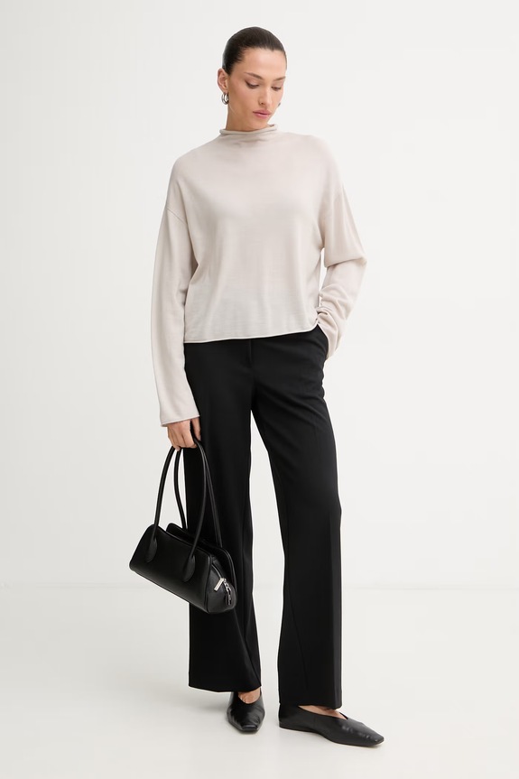 Marc O'Polo longsleeve damski wełniany 5000014421 beżowy AW26