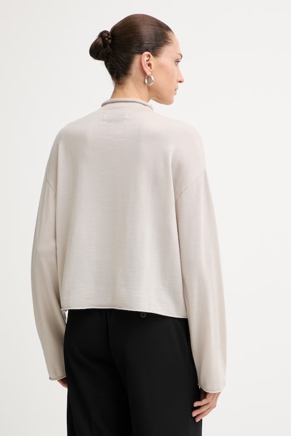 Odzież Marc O'Polo longsleeve damski wełniany 5000014421 beżowy