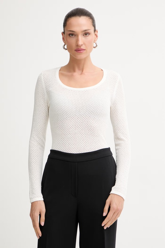 Calvin Klein sweter damski z bawełną beżowy LV044G304G