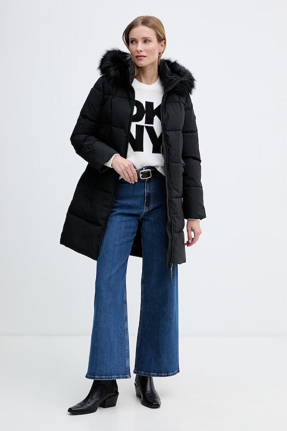 DKNY sweter damski z wiskozy P5MSAY12 biały AW26