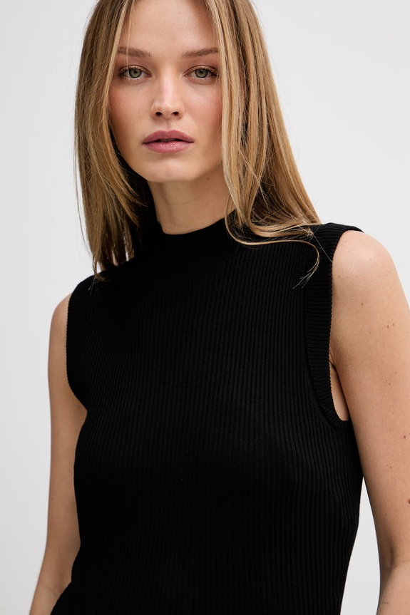 DKNY top swetrowy damski czarny DJ6R0495