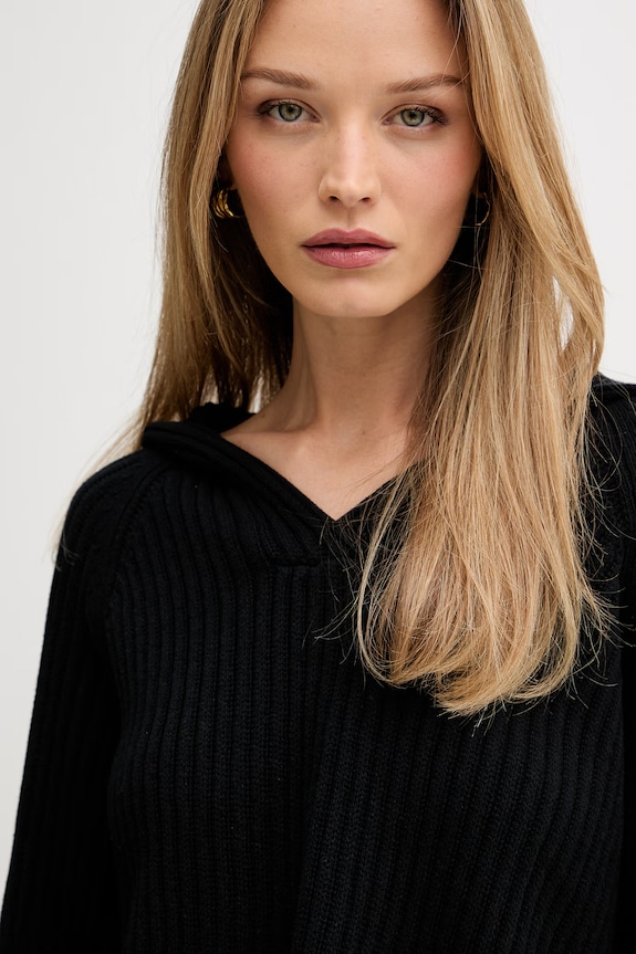 DKNY sweter damski bawełniany czarny DJ6R0174