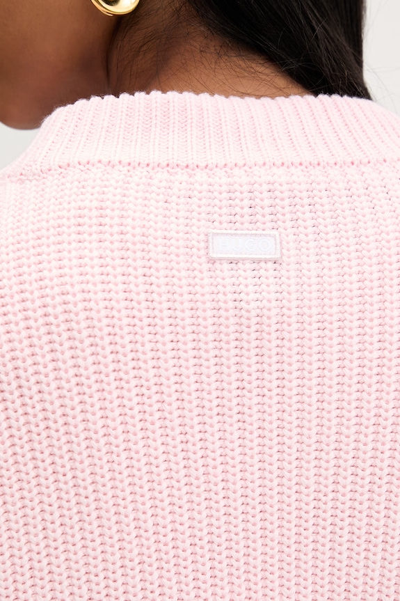 HUGO Blue pulover ženski z bombažem Slogerya_B 50565449 roza