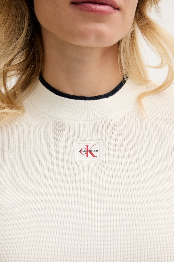 Calvin Klein Jeans sveter dámsky bavlnený LV047G309G béžová