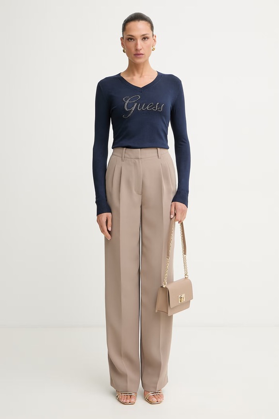 Guess πουλόβερ γυναικείο με βισκόζη LENA W6YR29.Z0977 σκούρο μπλε AW26
