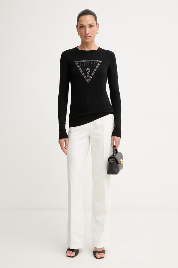 Guess πουλόβερ γυναικείο με βισκόζη KATIE W6YR28.Z0976 μαύρο AW26