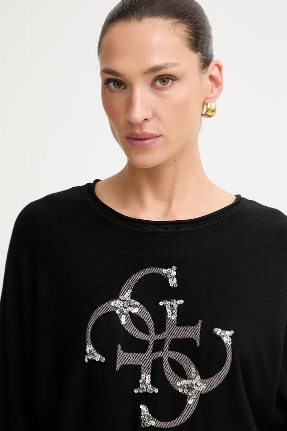 Guess πουλόβερ γυναικείο με βισκόζη μαύρο W6YR27.Z0975