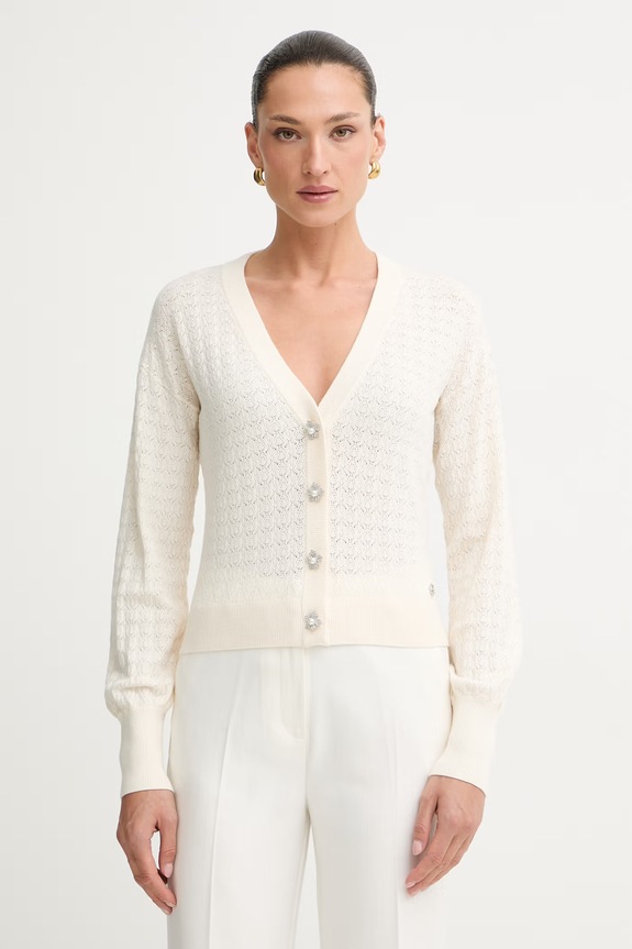 Guess ζακέτα γυναικεία με βισκόζη NINA μπεζ W6YR14.Z0955