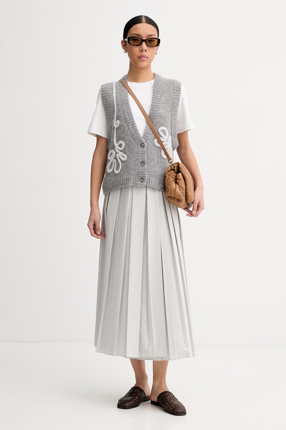 MUNTHE жилет жіночий з вовною NOWLAND 262162026270 сірий AW26