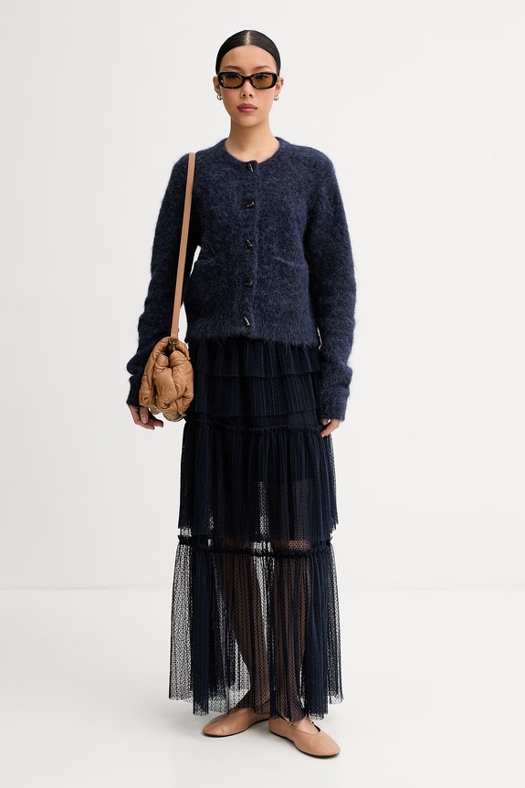 MUNTHE кардиган жіночий з вовною NOLOCCA 262160526274 темно-синій AW26