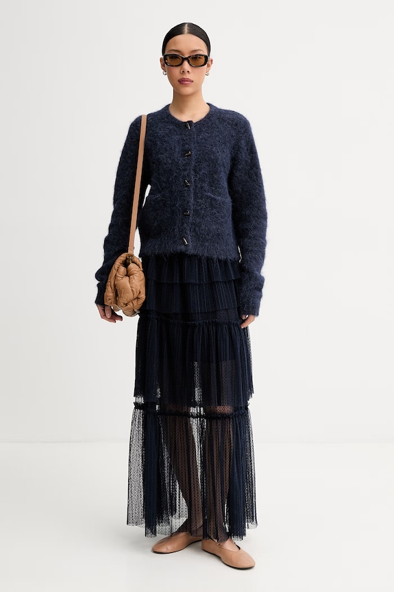 MUNTHE кардиган жіночий з вовною NOLOCCA 262160526274 темно-синій AW26