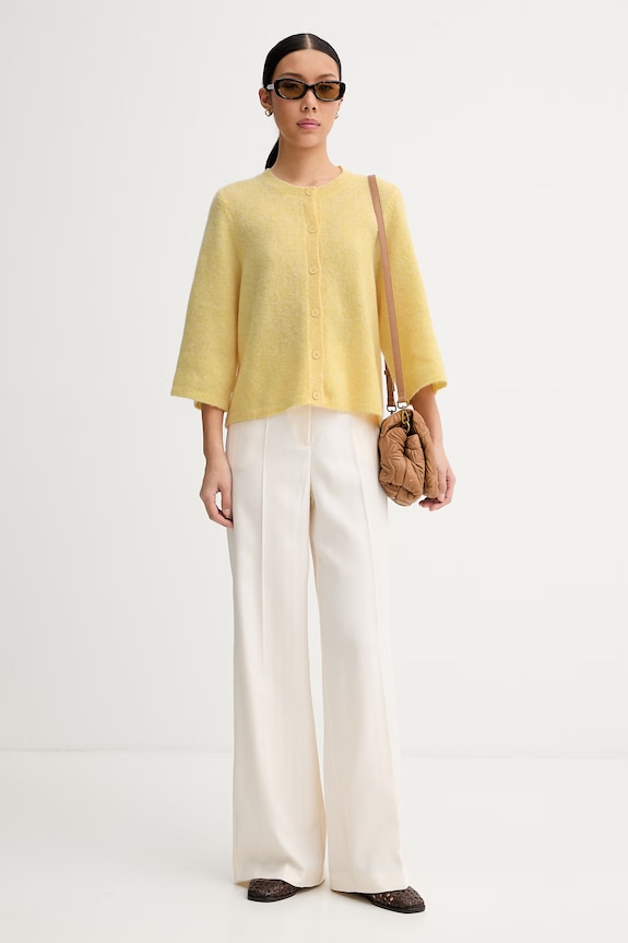 MUNTHE кардиган жіночий з додаванням вовни NABILLA 262160026271 жовтий AW26