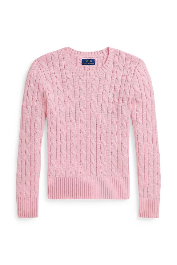 Polo Ralph Lauren pulover otroški bombažen 313901316010 roza AW26