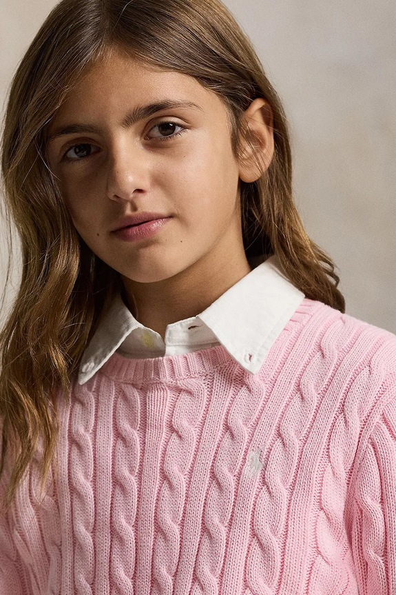 Polo Ralph Lauren pulover otroški bombažen 313901316010 roza