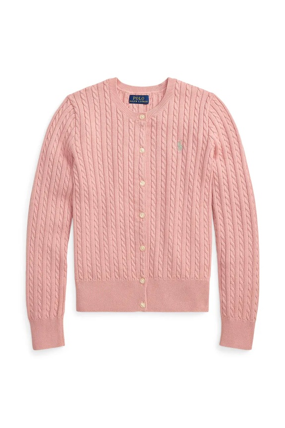 Polo Ralph Lauren kardigan otroški bombažen roza 313543047506