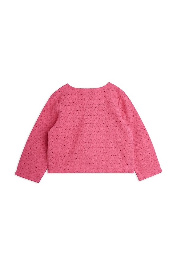 Dievča Mini Rodini kardigán detský bavlnený Lace patch 26620101 ružová