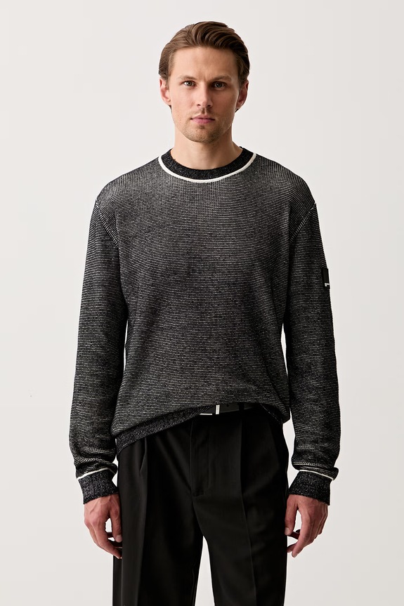 Karl Lagerfeld Jeans sweter męski bawełniany czarny B3M18002