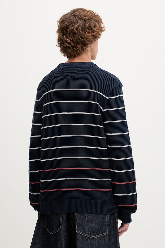 Odzież Tommy Jeans sweter męski bawełniany DM0DM23384 granatowy
