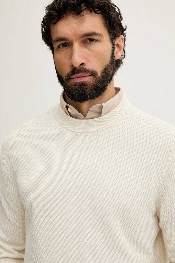BOSS sweter męski bawełniany H-Lofranco beżowy 50565565