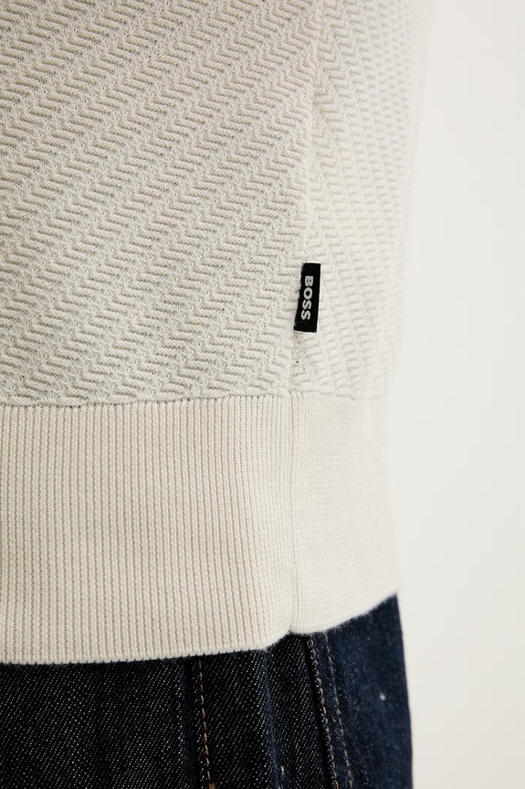 BOSS sweter męski bawełniany H-Lofranco 50565565 beżowy