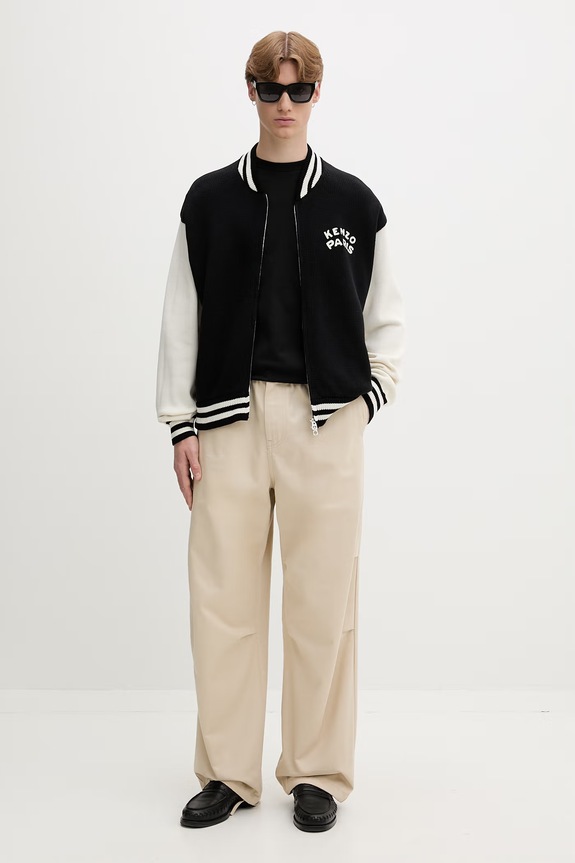 Kenzo ozepínací svetr pánský s bavlnou FG65CA8053EC černá AW26