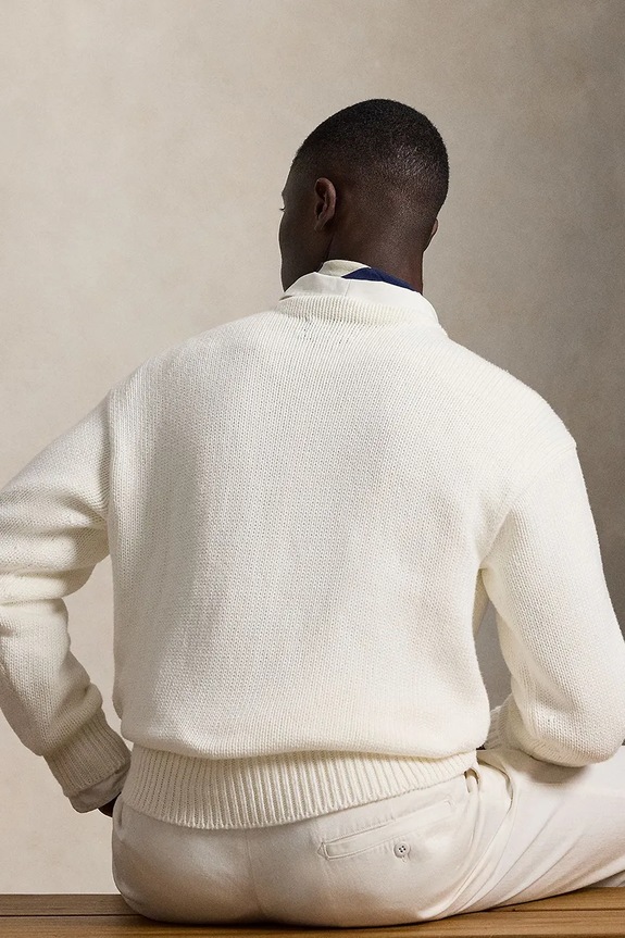 Odzież Polo Ralph Lauren sweter męski bawełniany 710B17552 beżowy