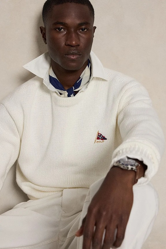 Polo Ralph Lauren sweter męski bawełniany beżowy 710B17552