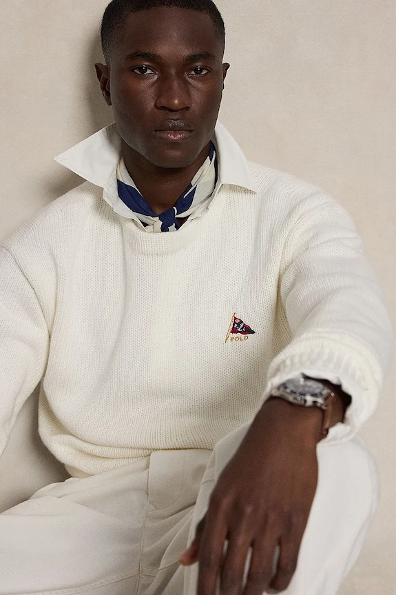 Polo Ralph Lauren sweter męski bawełniany beżowy 710B17552
