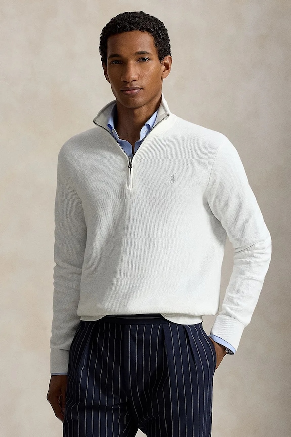 Polo Ralph Lauren sweter męski bawełniany biały 710B18060