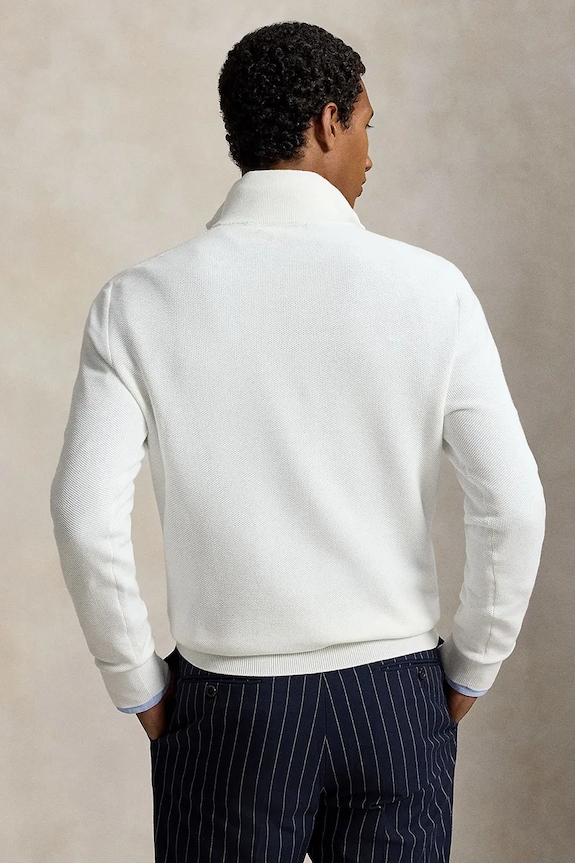 Polo Ralph Lauren sweter męski bawełniany 710B18060 biały AW26