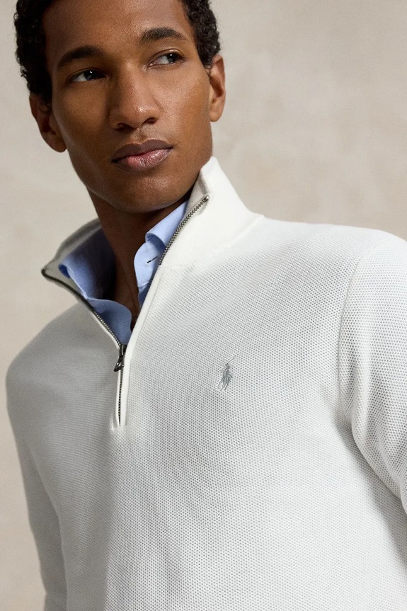 Polo Ralph Lauren sweter męski bawełniany biały 710B18060