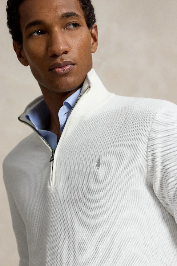 Polo Ralph Lauren sweter męski bawełniany biały 710B18060