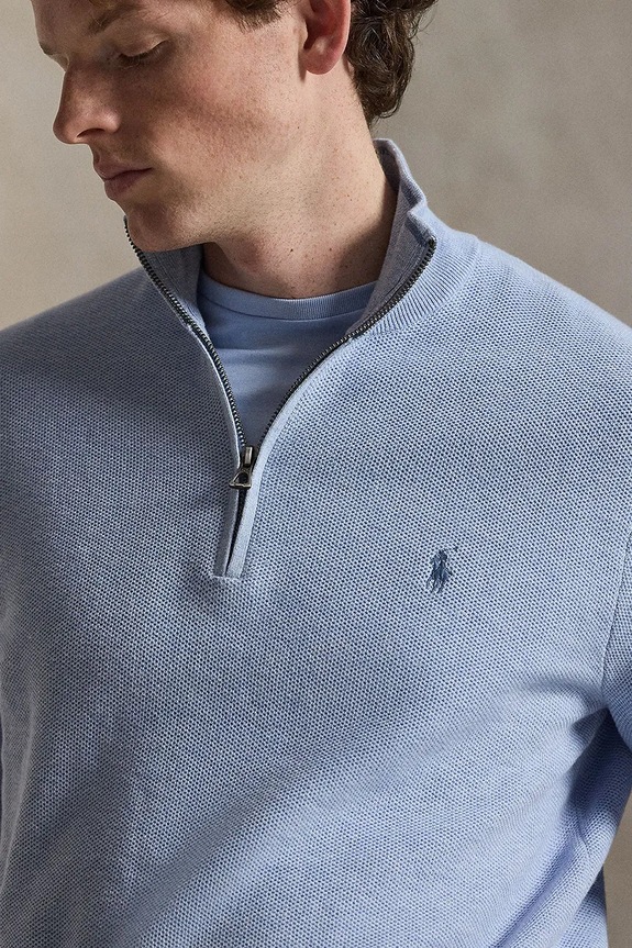 Polo Ralph Lauren sweter męski bawełniany niebieski 710B18060